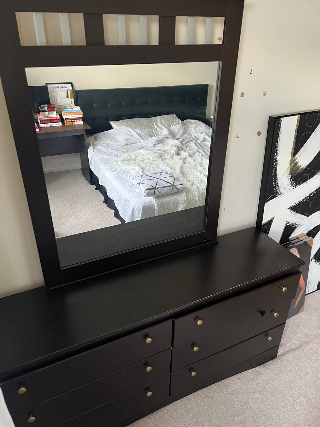 Dark Brown Dresser with Matching Mirror - photo 5
