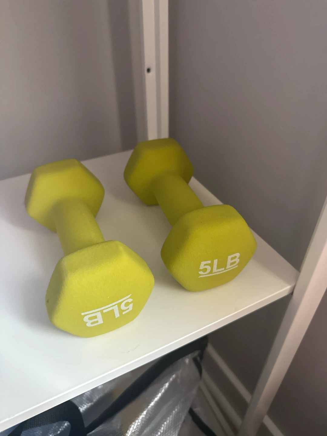 Set of Two 5lb Neon Green Dumbbells
