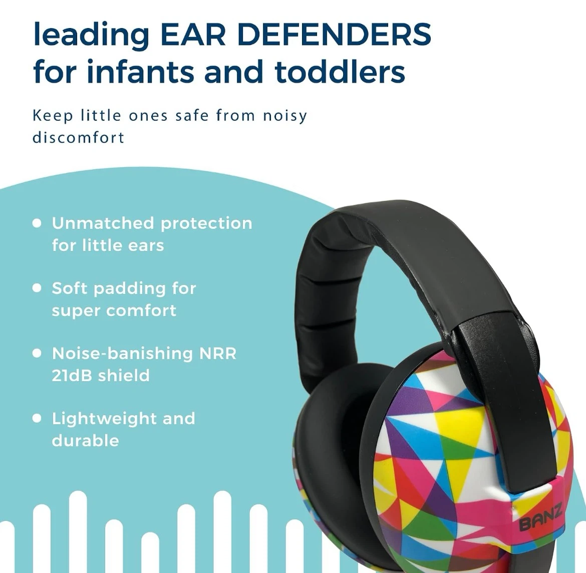 BANZ Kids Hearing Protection Earmuffs – Rainbow Prism – Like New - photo 5