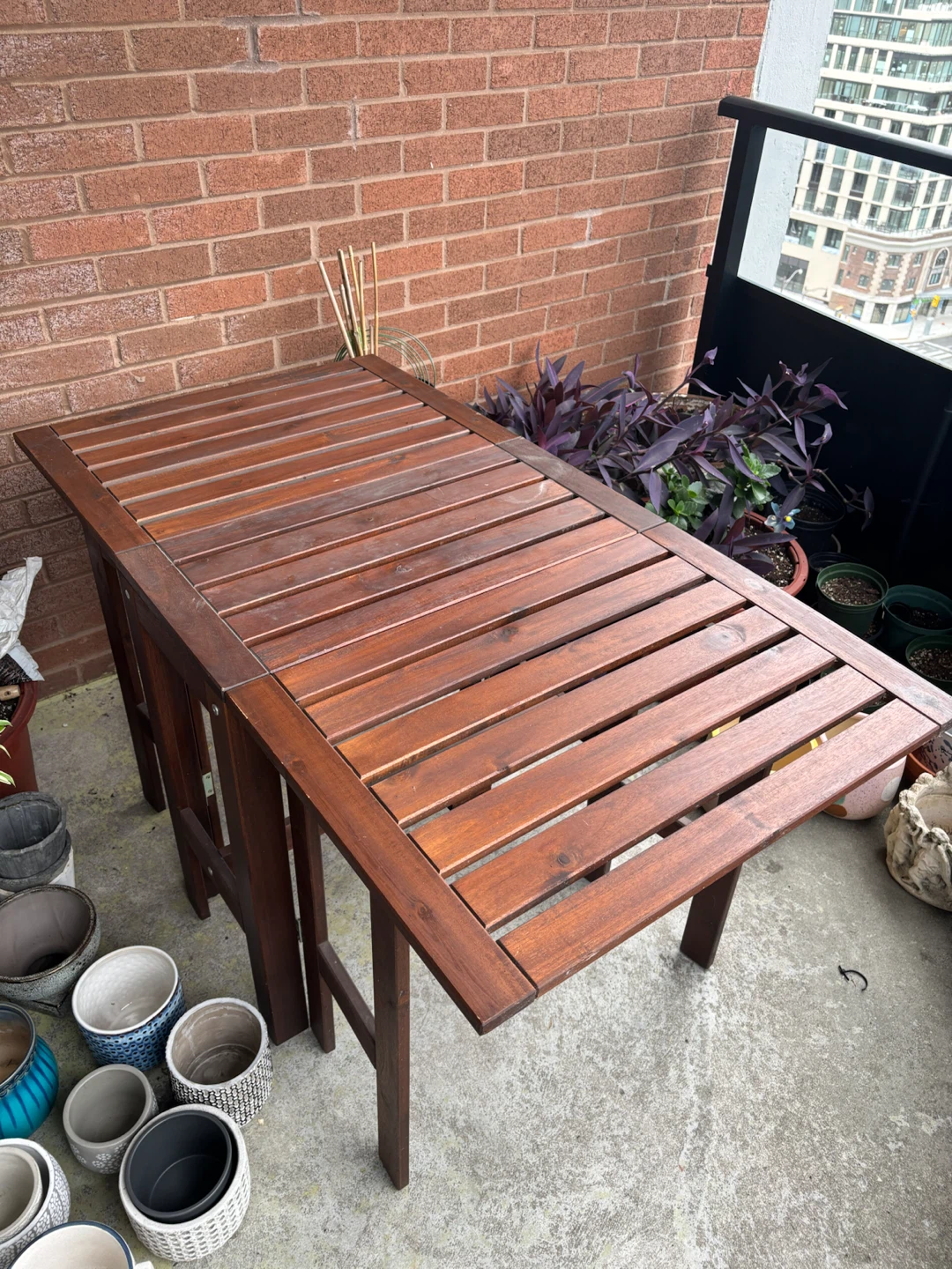 Folding Wooden Patio Table