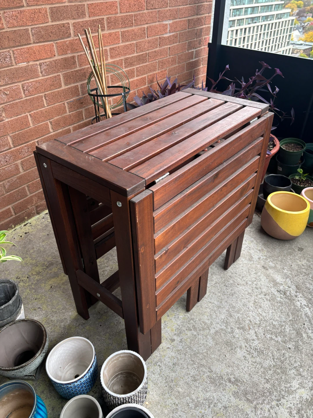 Folding Wooden Patio Table - photo 2