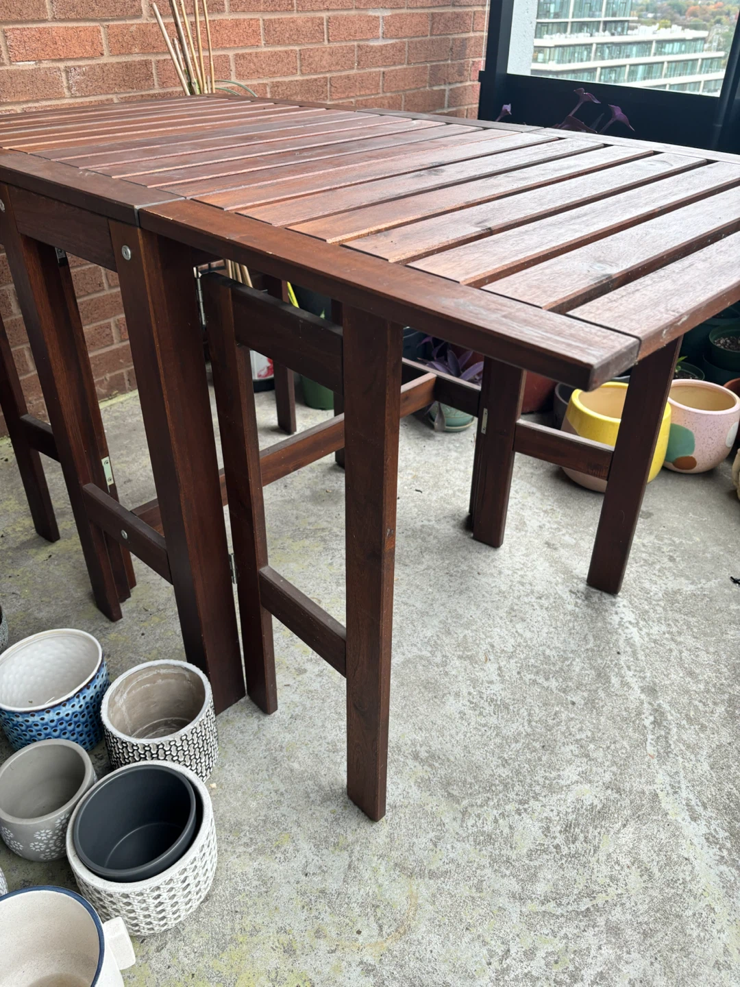 Folding Wooden Patio Table - photo 3