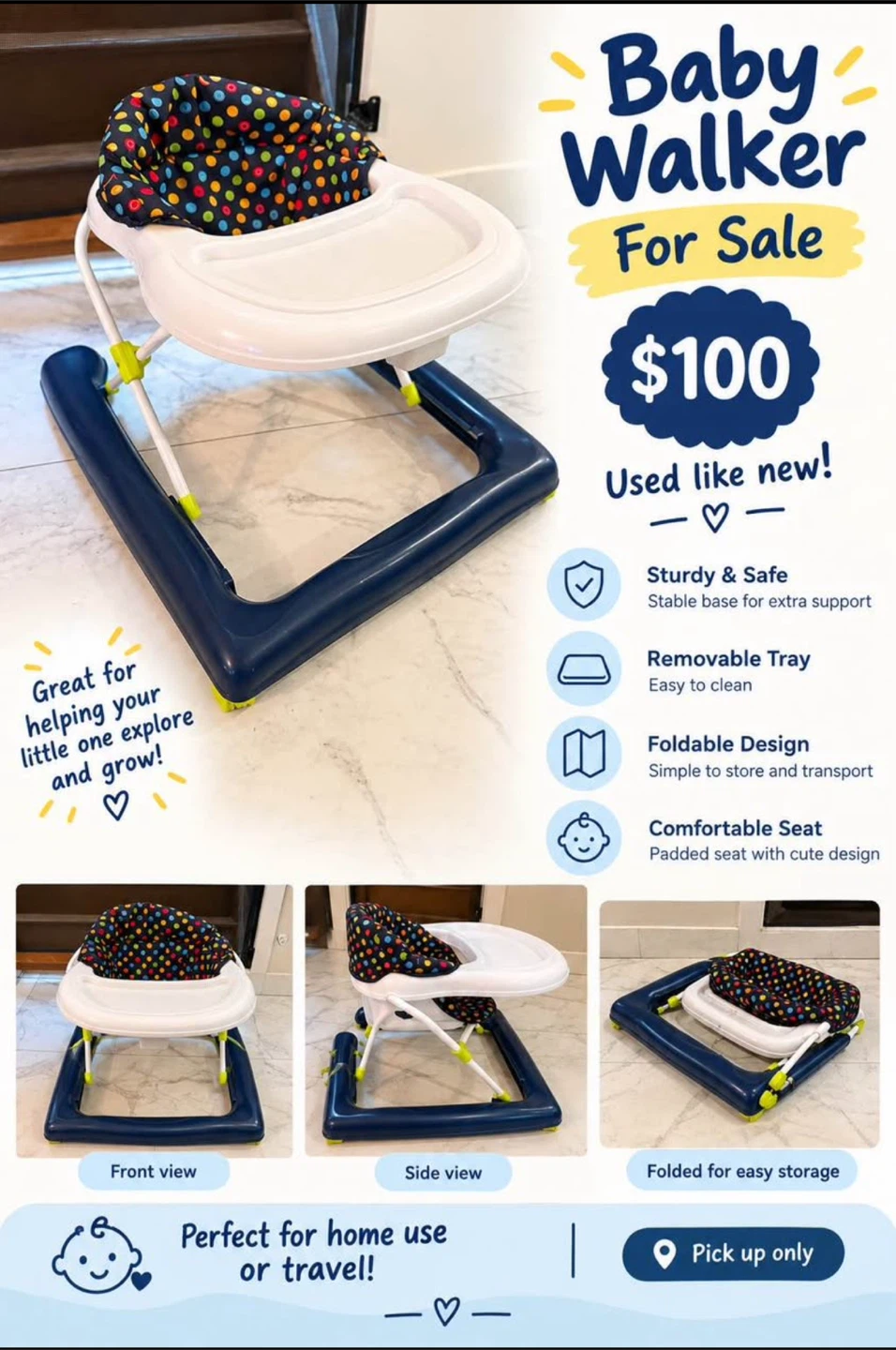 Baby Walker with Foldable Design