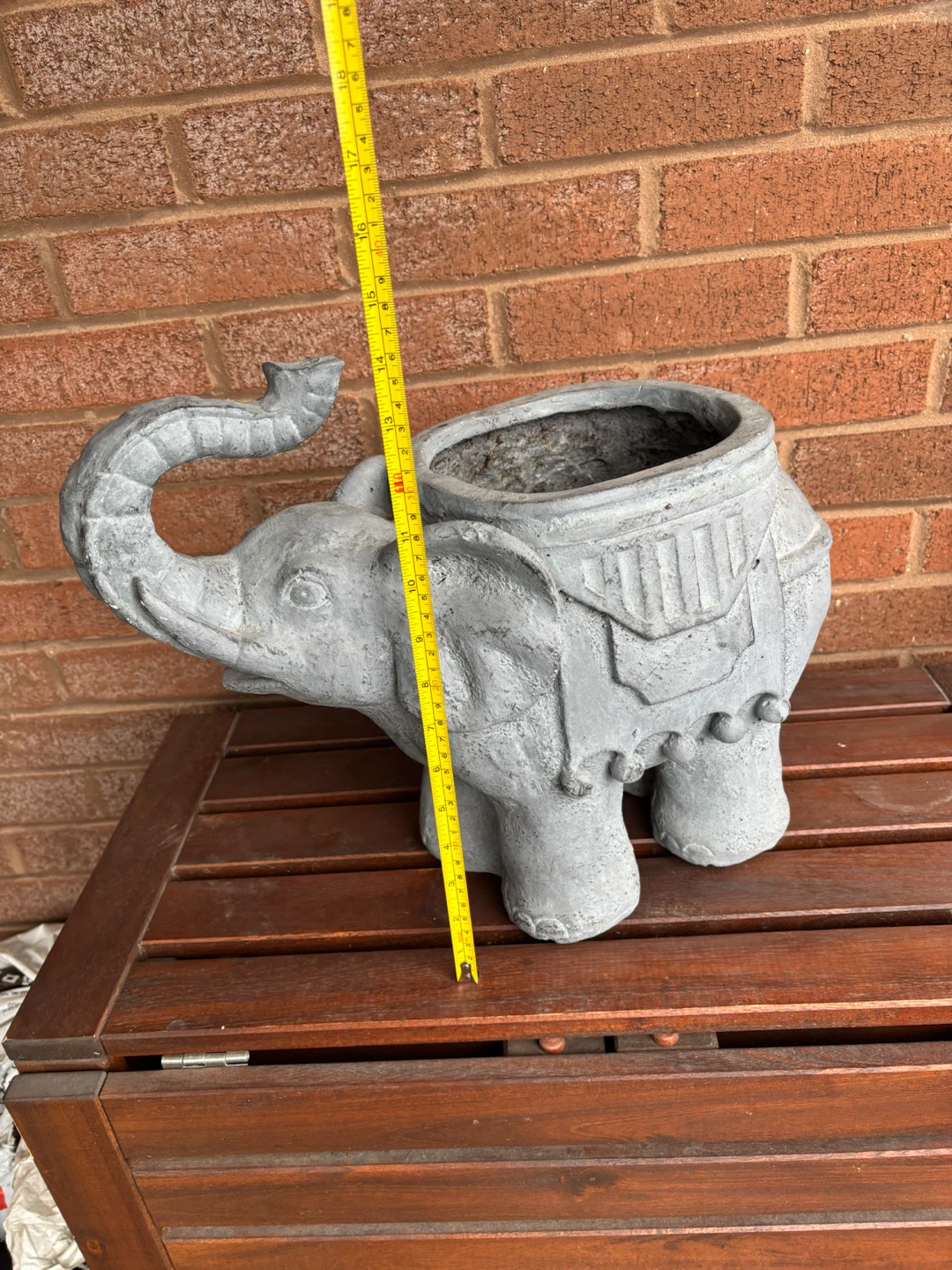 Elephant-Shaped Concrete Planter