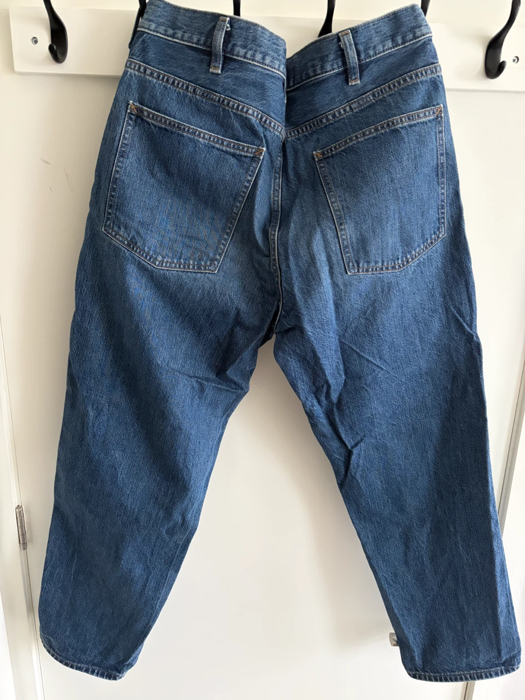 Uniqlo U Relaxed Baggy Tapered Cropped Jeans Mid Blue - W33 - photo 2