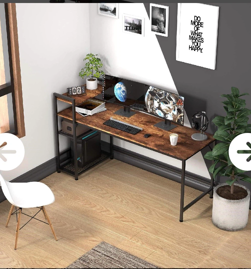 HOMIDEC 63 Inch Computer Desk with Shelves