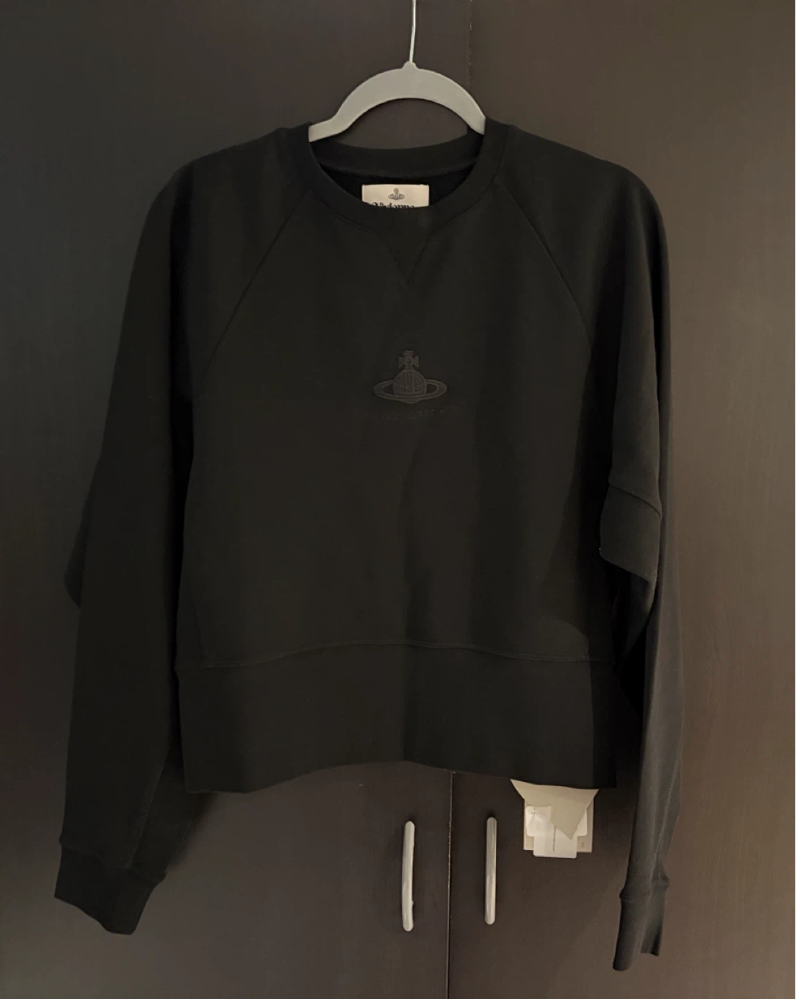 Vivienne Westwood Tonal Orb Cropped Sweatshirt Black