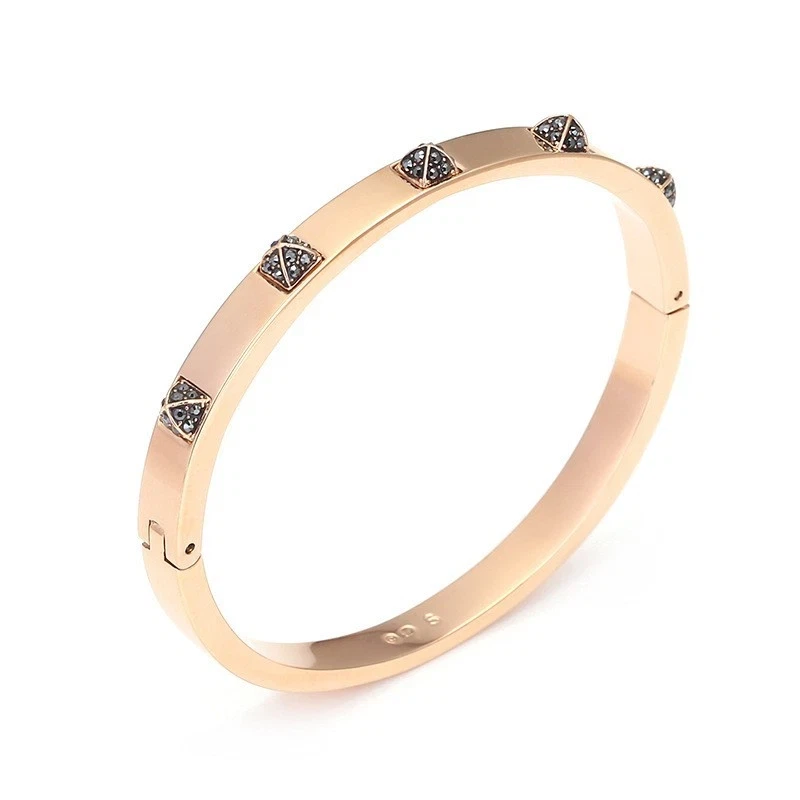 Swarovski Rose gold-tone studded bangle