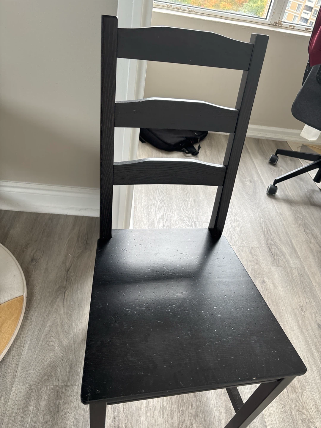 Black Wooden Ladder Back Chair