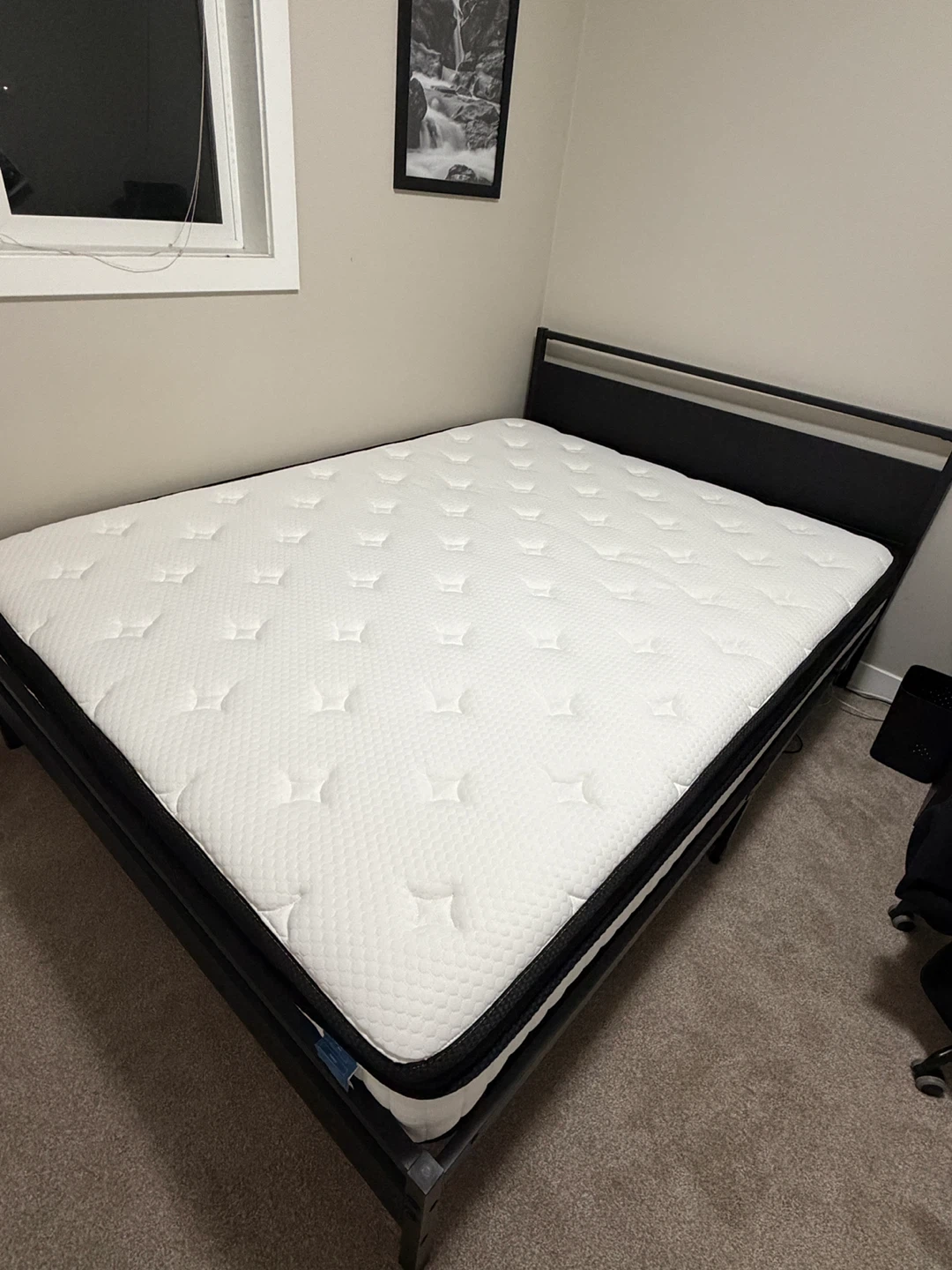 Queen Size Mattress and Metal Bed Frame - photo 2