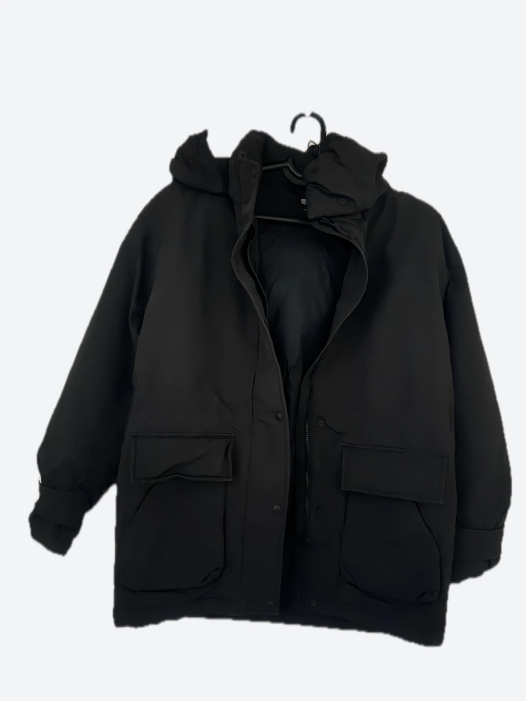Uniqlo Black Hooded Parka - XS