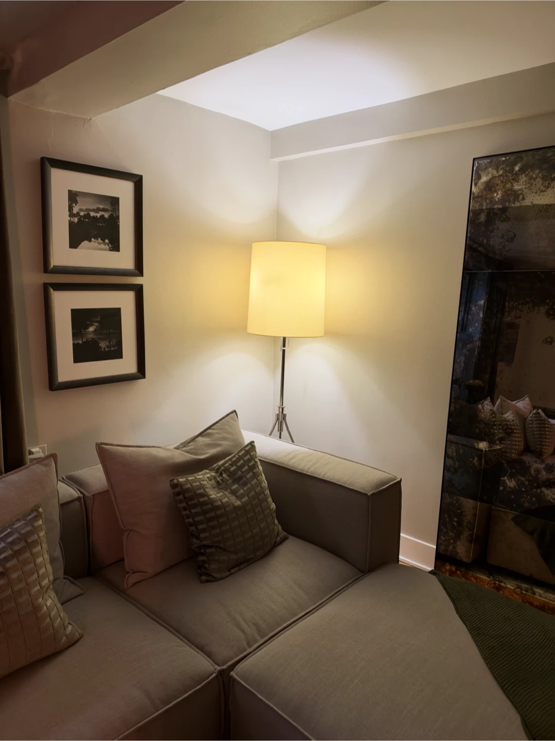 Cb2 Modern Tripod Floor Lamp with Fabric Shade - photo 2