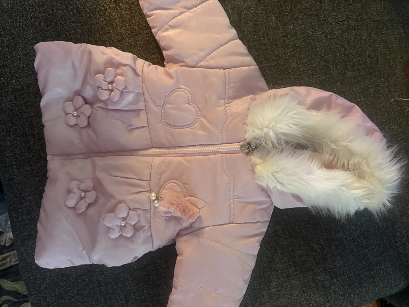 Pink Floral Toddler Winter Coat