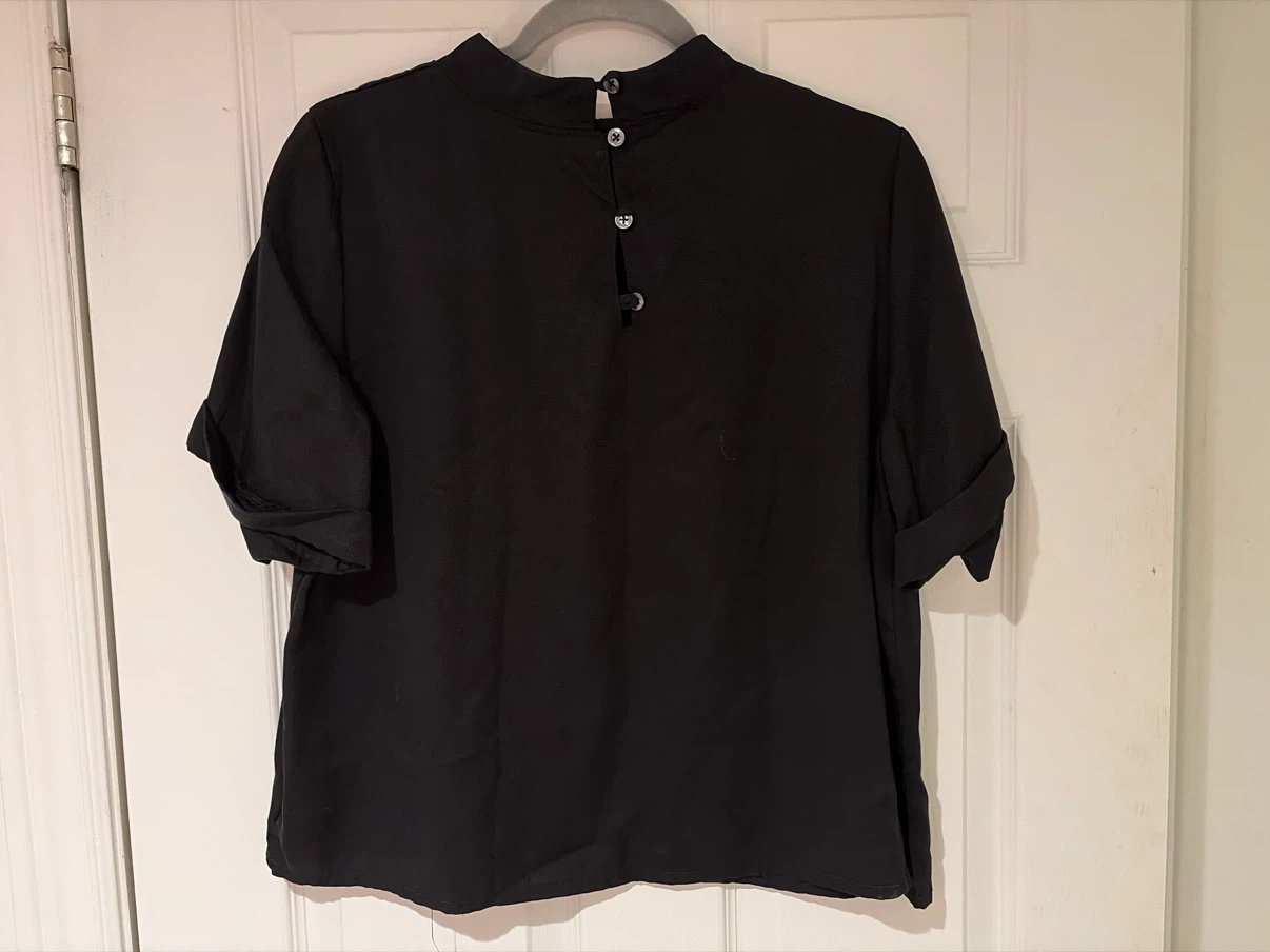 Black Mock Neck Blouse - photo 2