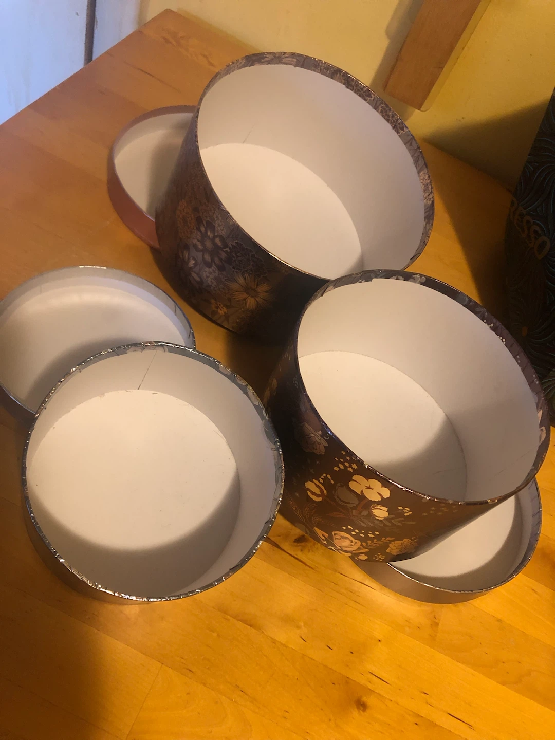 Set of 3 Floral Decorative Round Storage Boxes - photo 2