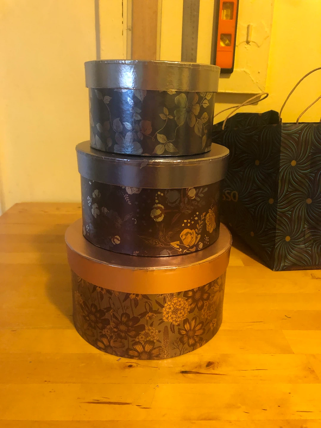 Set of 3 Floral Decorative Round Storage Boxes - photo 3