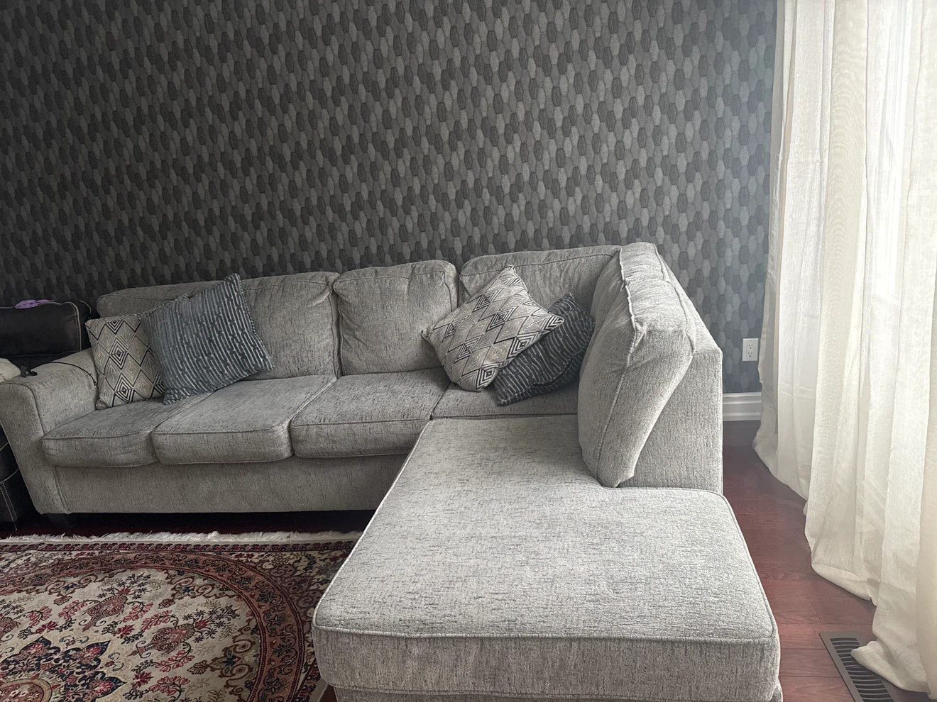 Light Grey Sectional Sofa with Chaise - photo 2