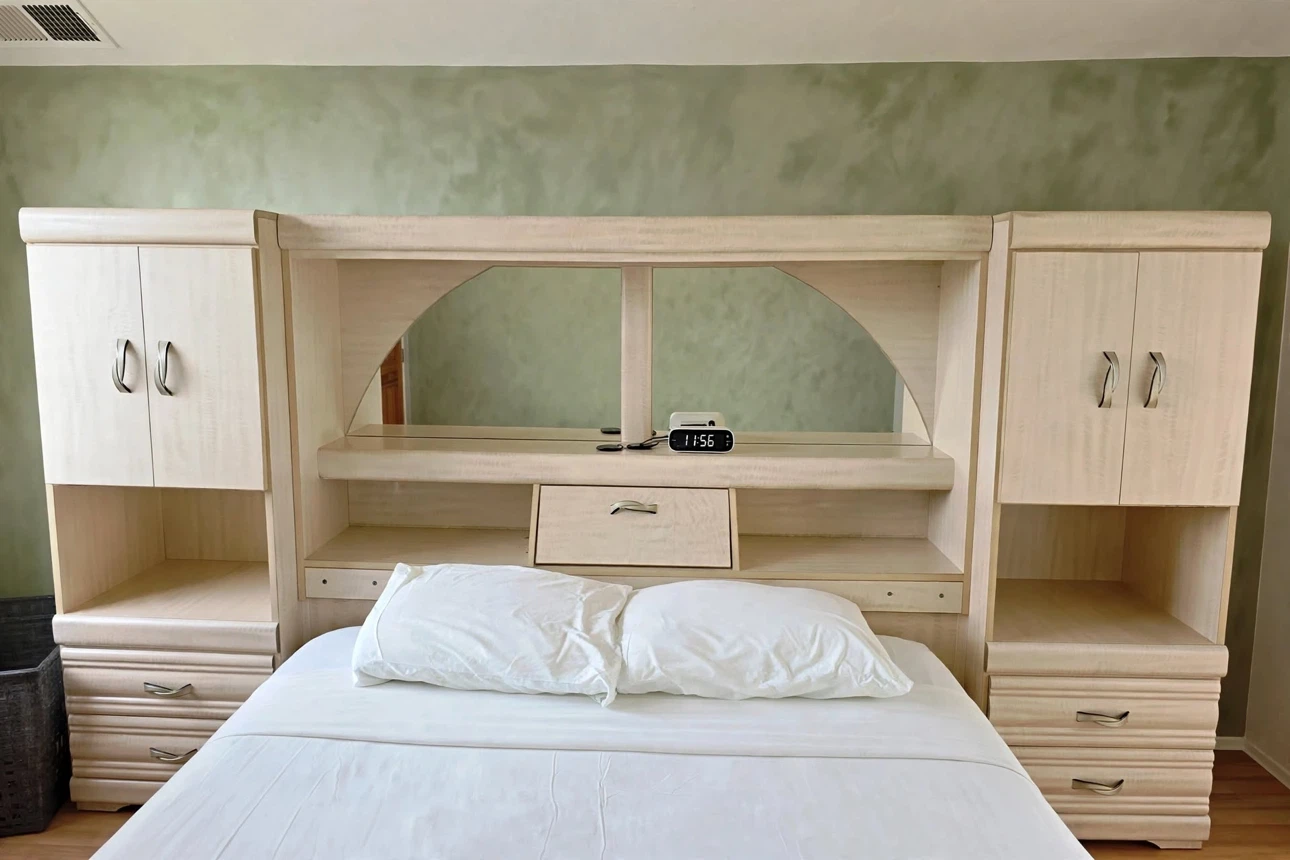 Off-White Queen Bedroom Set with Pier Headboard & Dresser - photo 3
