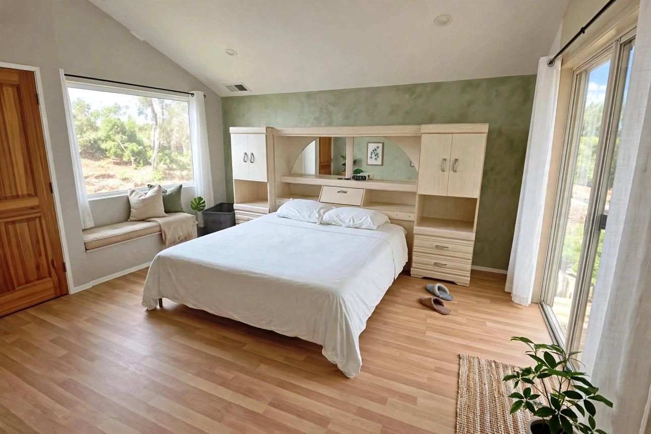 Off-White Queen Bedroom Set with Pier Headboard & Dresser - photo 5