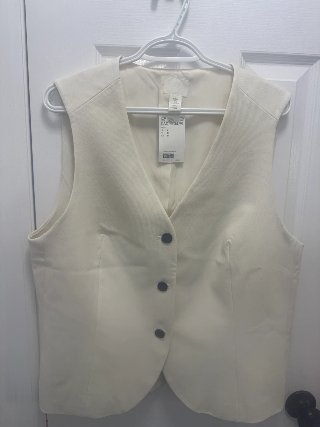 H&M White Suit Vest