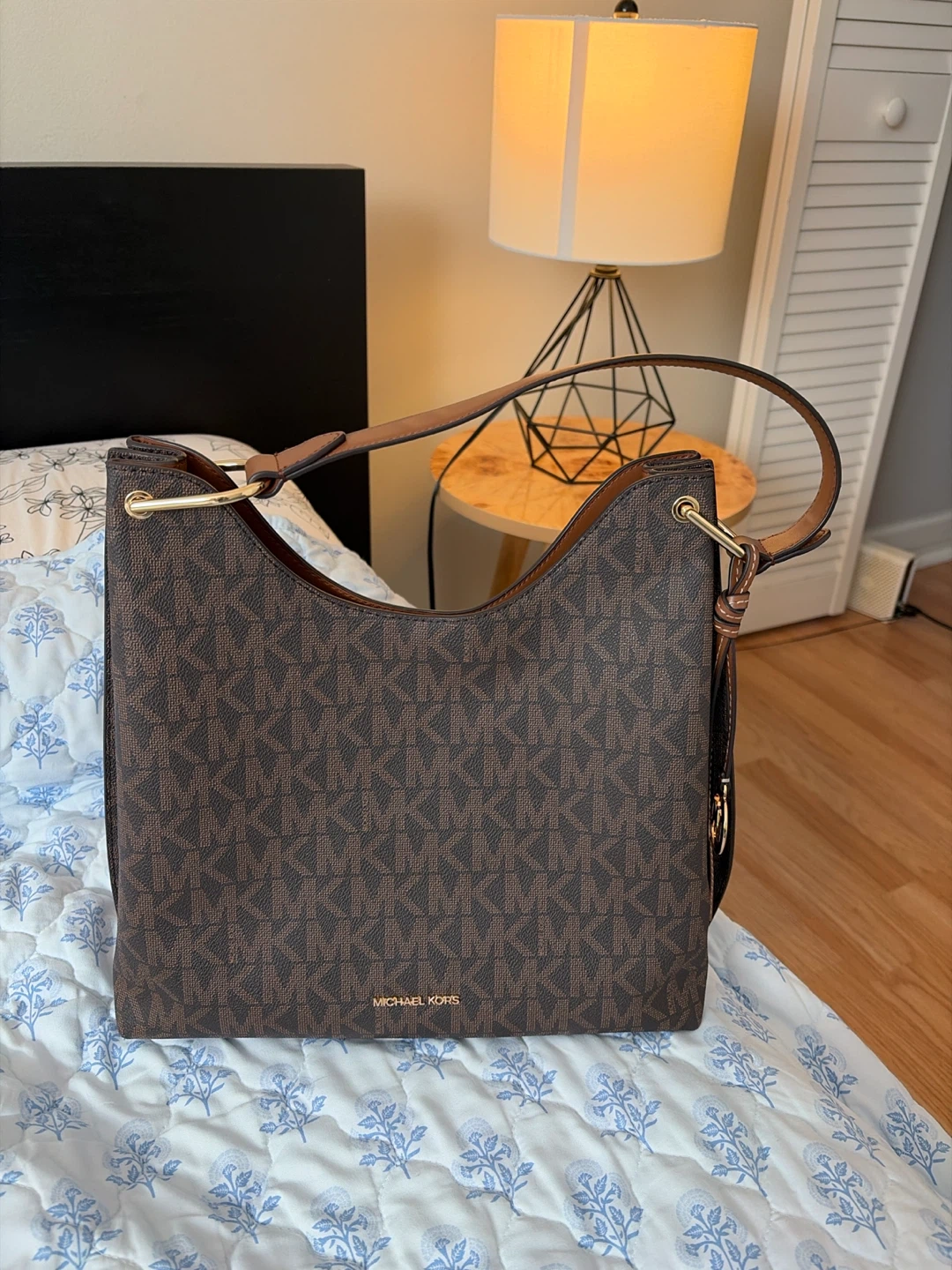 Michael Kors Logo Print Hobo Bag