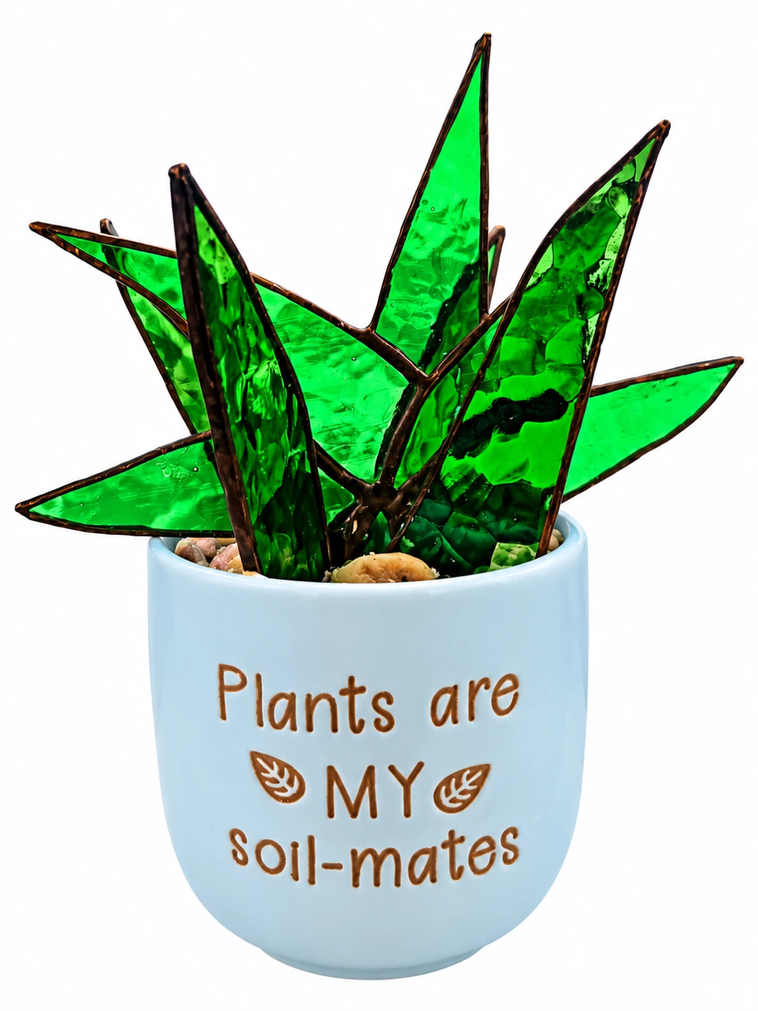 Stained glass aloe Vera potted plant