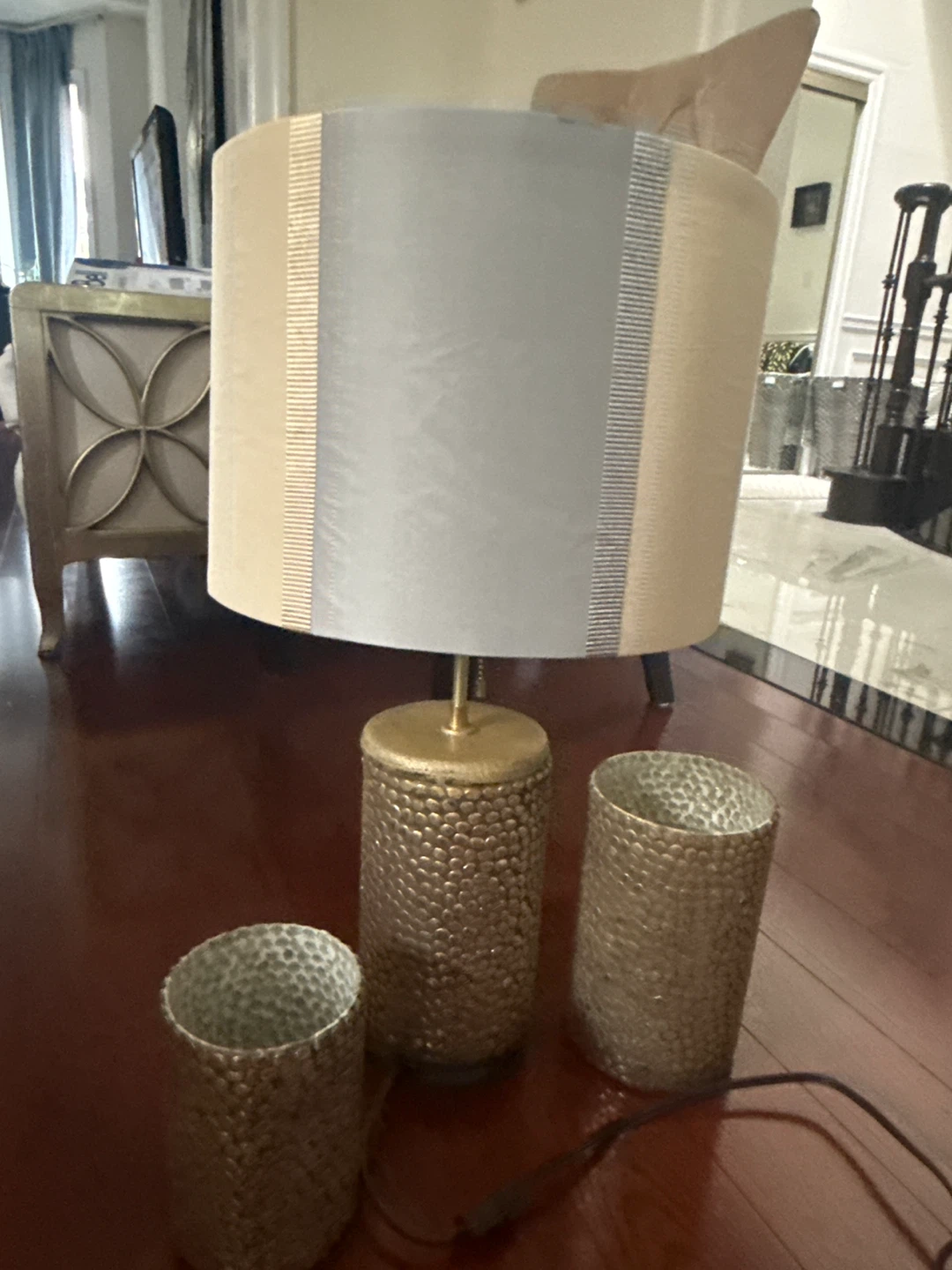 Matching Table lamp with hammered texture base