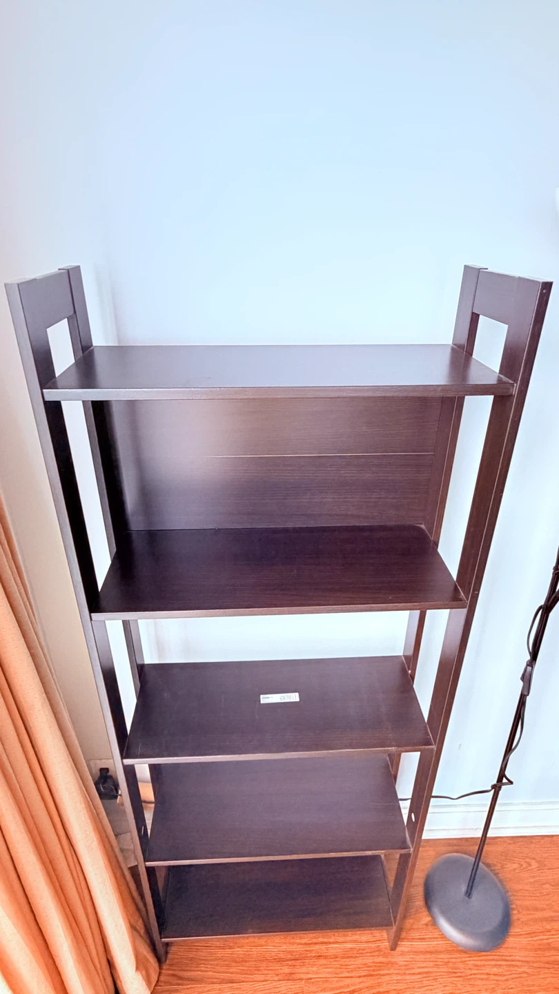 Dark Brown 4-Shelf Wooden Bookcase - photo 3