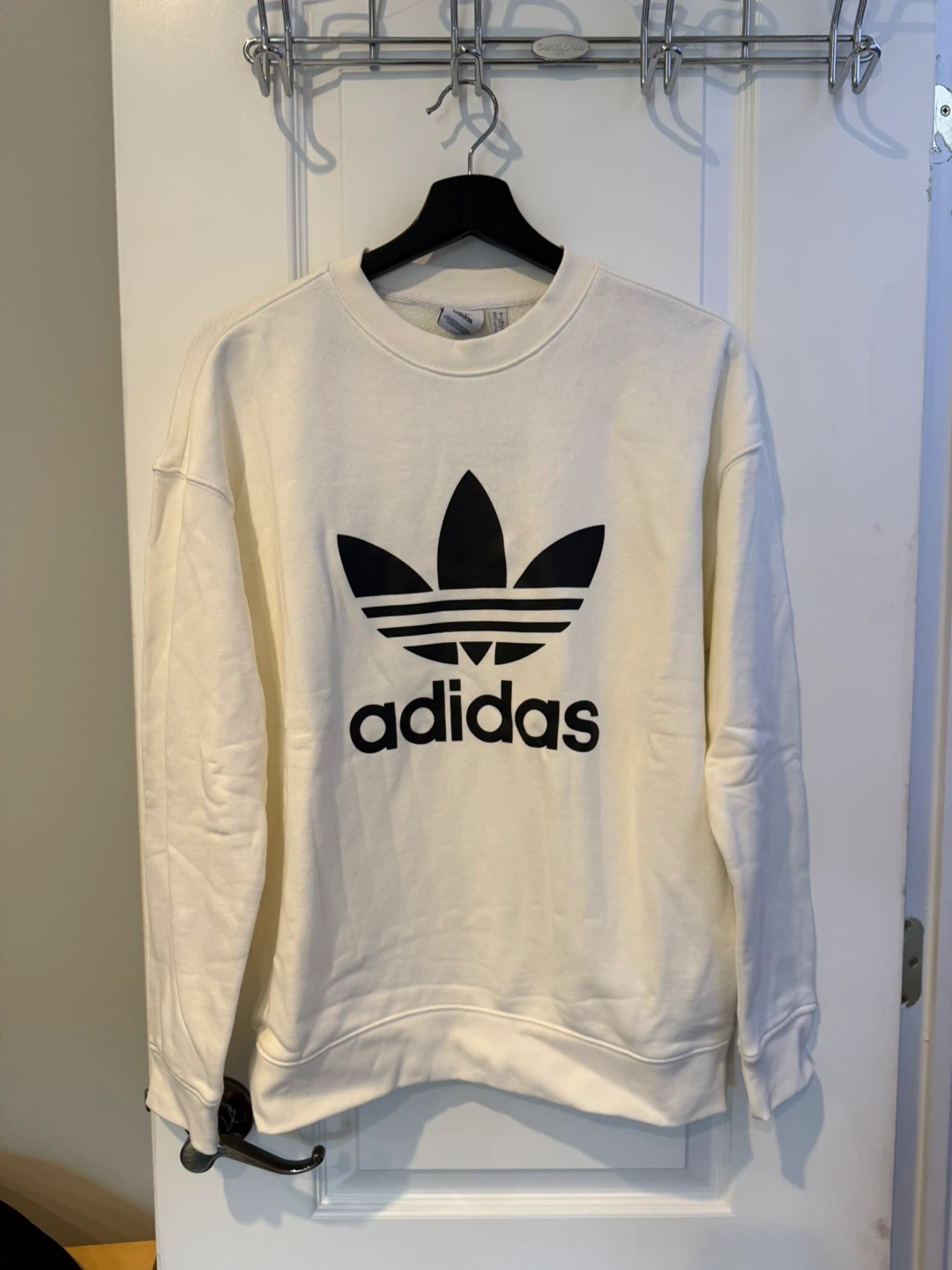 Adidas Trefoil Crew Sweatshirt White Small