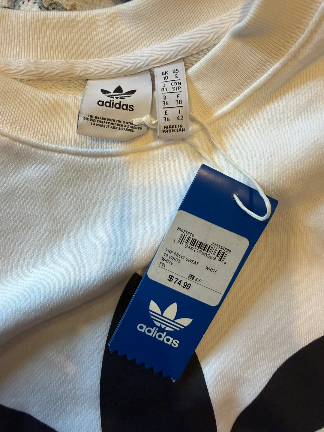 Adidas Trefoil Crew Sweatshirt White Small - photo 2