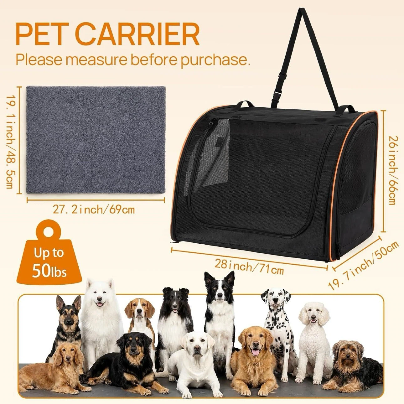 Uniciitii Dog Car Seat, Enclosed Carrier - New - photo 2