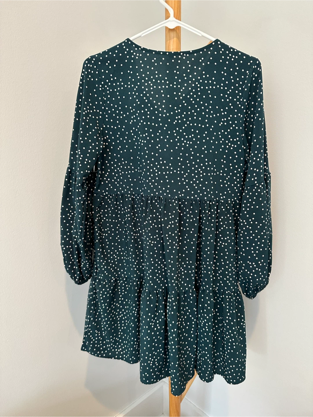 Dark Green Polka Dot Tiered Dress - photo 3