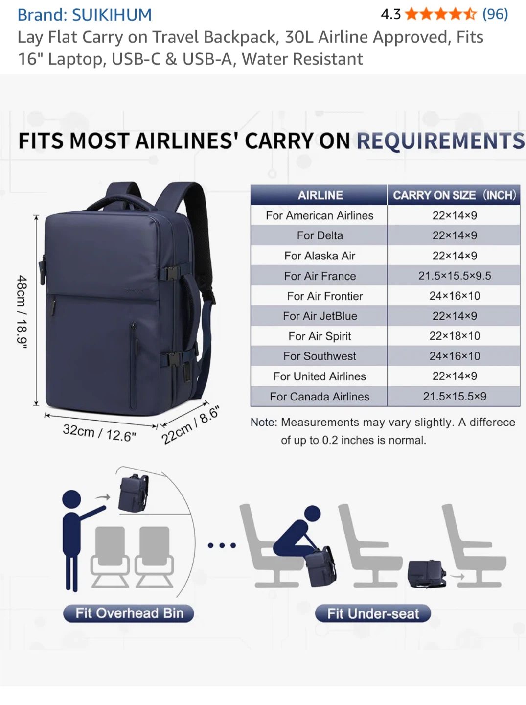 SUIKIHUM 30L Carry-on Travel Backpack - photo 2