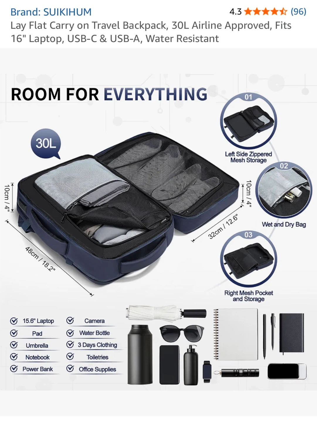 SUIKIHUM 30L Carry-on Travel Backpack - photo 4