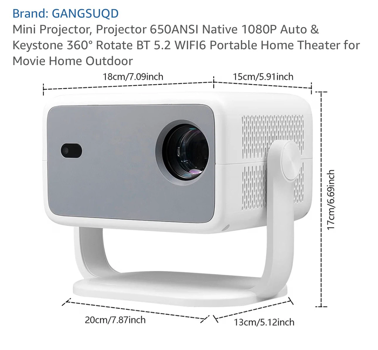 GANGSUQD 1080P Portable Mini Projector - photo 2