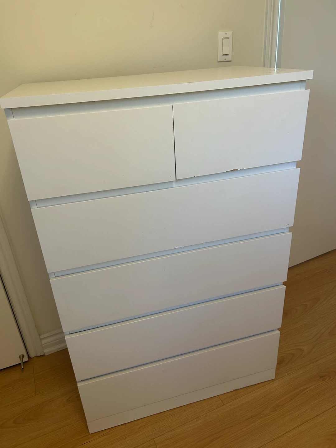 White IKEA Dresser with 6 Drawers