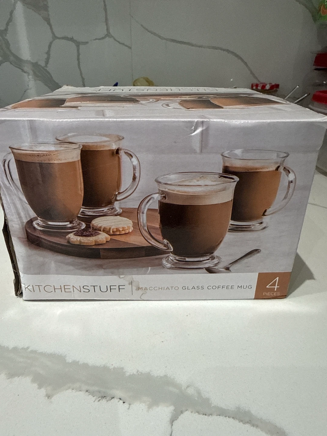 KitchenStuff Macchiato Glass Coffee Mugs - Set of 4