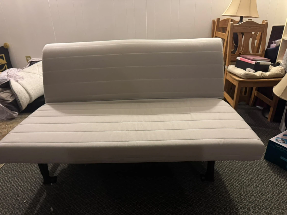 Convertible sofa bed with black metal frame - photo 2