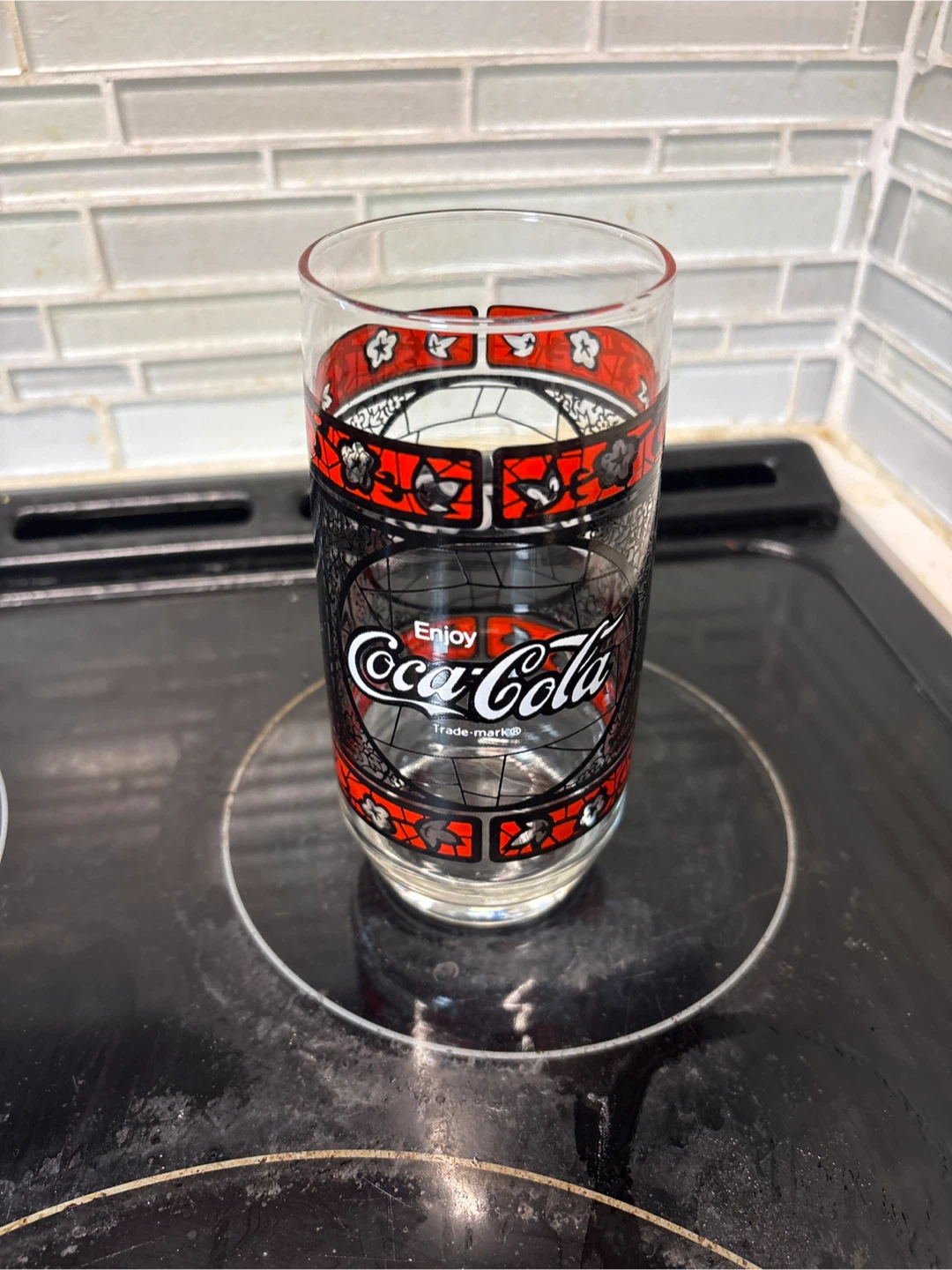 Coca-Cola Stained Glass Style Drinking Glass