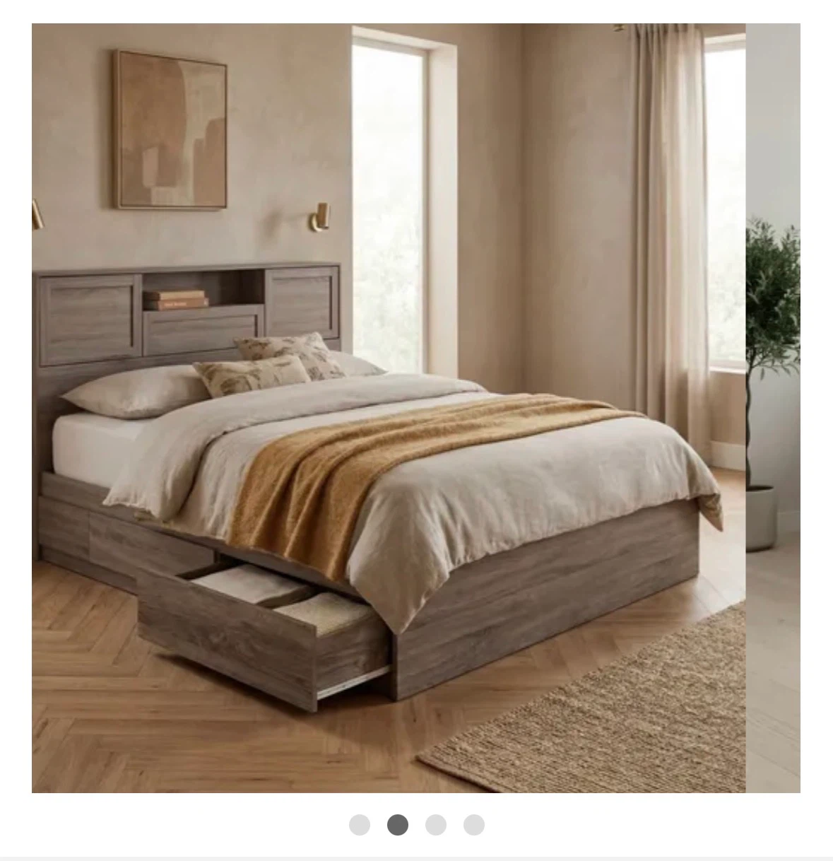 Queen Size Storage Bed with Headboard - photo 2