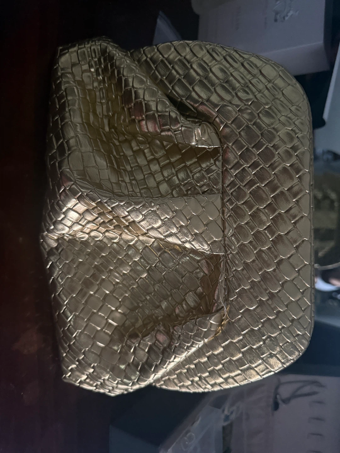 Gold Woven Clutch Bag - photo 2
