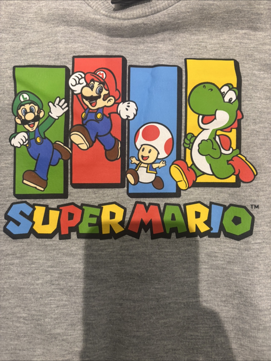 Super Mario 4t Grey Crewneck Sweater