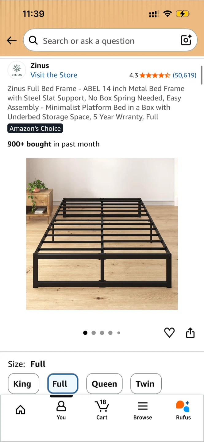 Zinus Full Size Bed Frame - photo 3