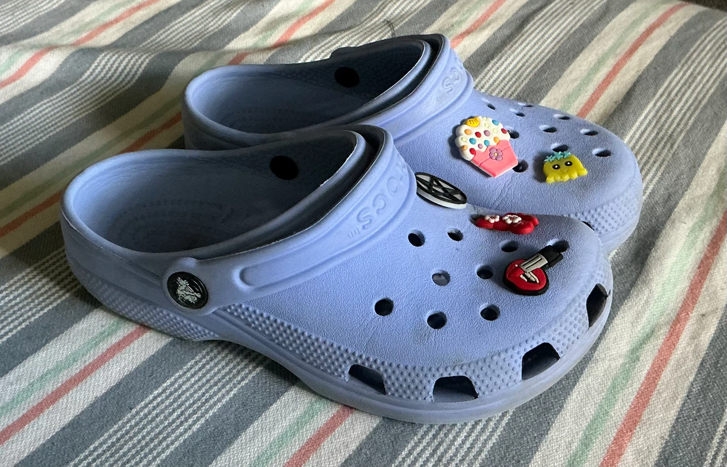 Light Blue Crocs with Jibbitz