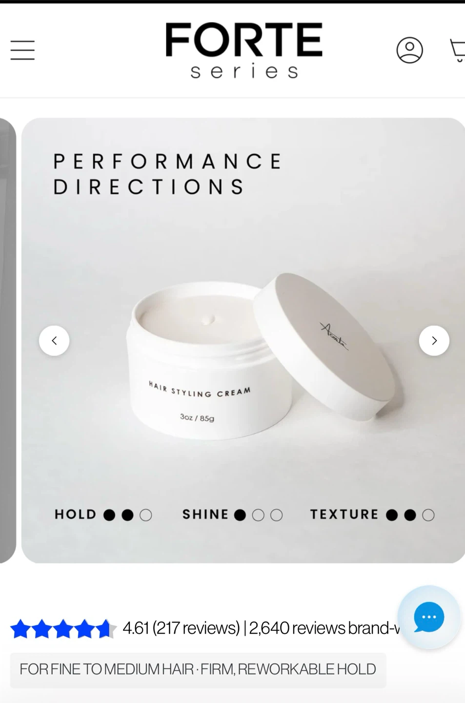 Brand new Forte Series Hair Styling Cream
