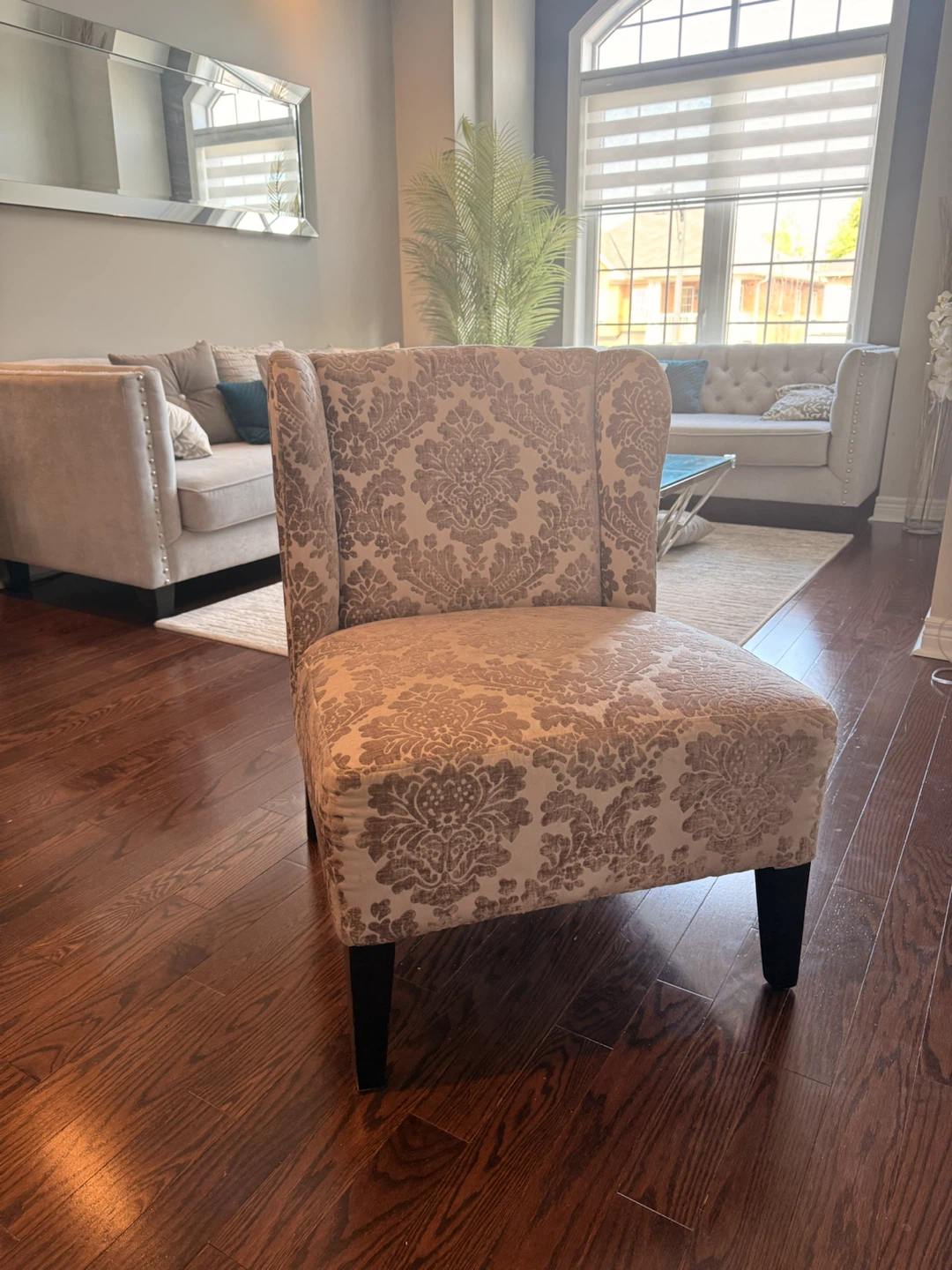 Damask Pattern Accent Chair