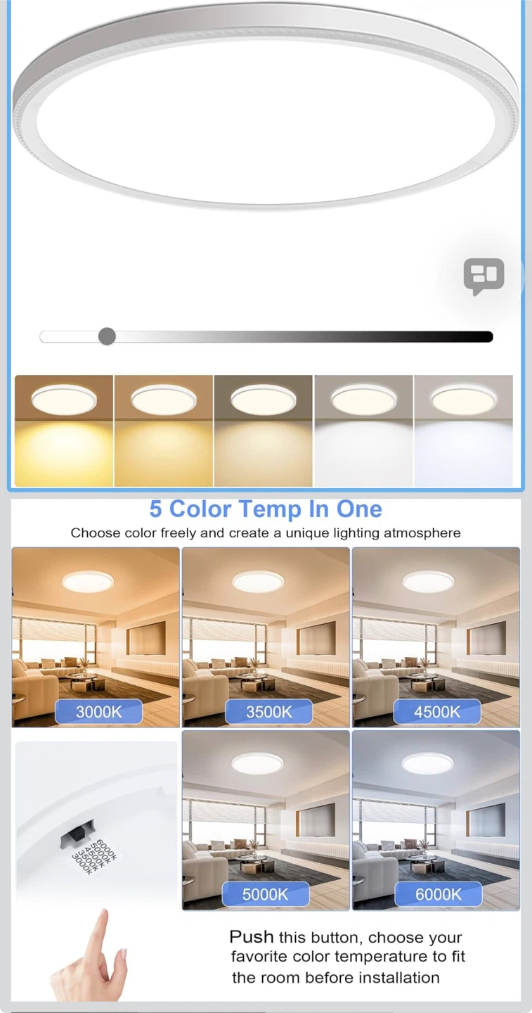 16 Inch Dimmable LED Flush Mount Ceiling Light