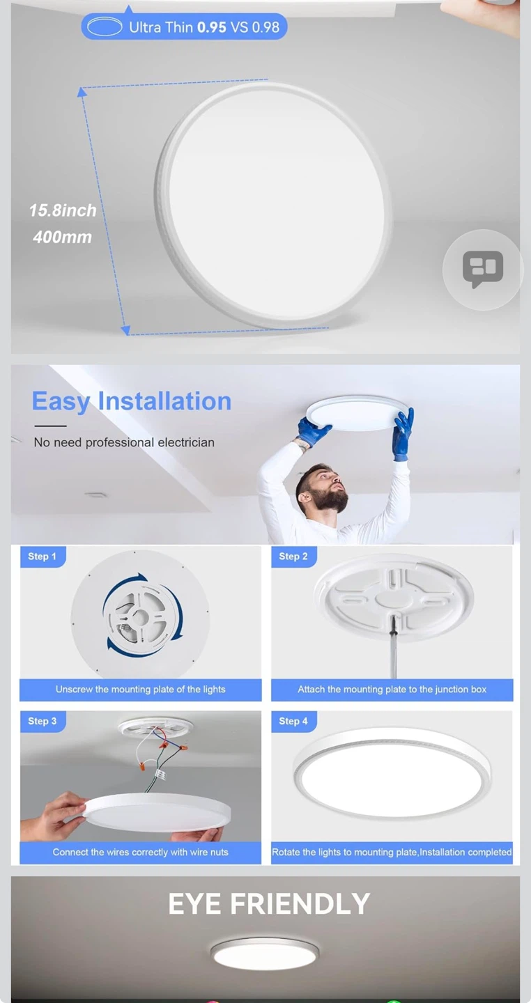16 Inch Dimmable LED Flush Mount Ceiling Light - photo 2