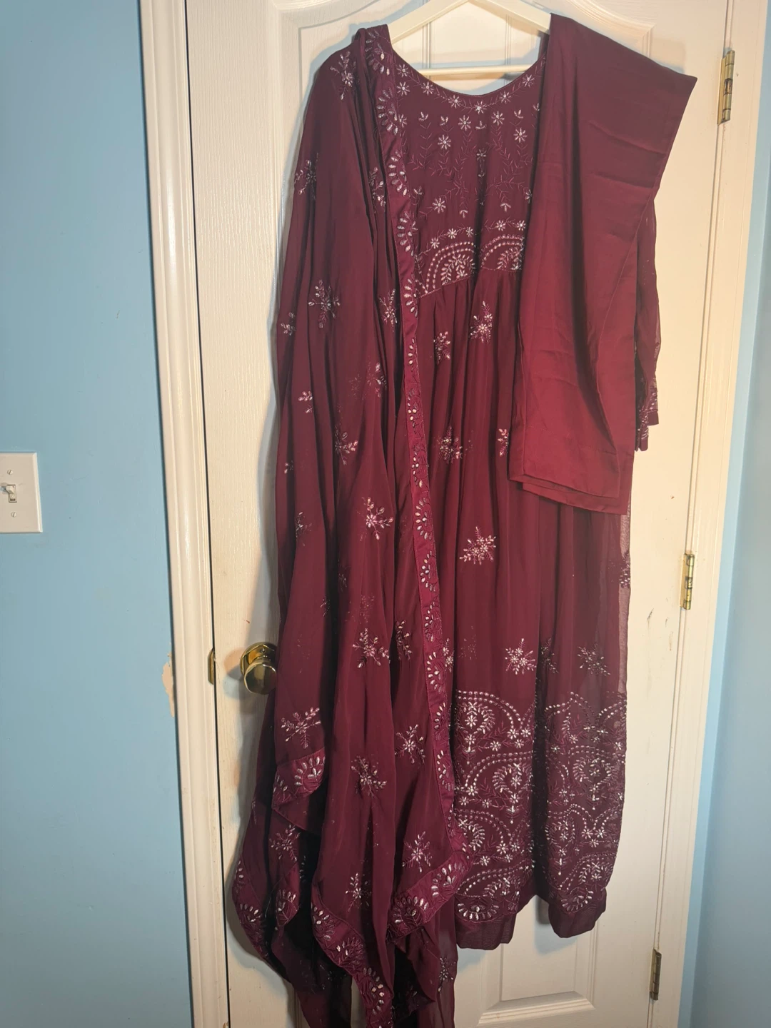 Maroon Embroidered Salwar Kameez Suit