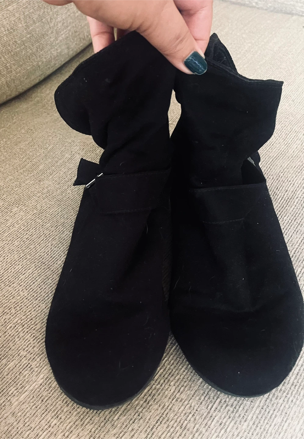 Black Suede Ankle Boots size 11 - photo 3